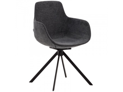 Tmavě šedá čalouněná otočná konferenční židle Kave Home Tissiana II.