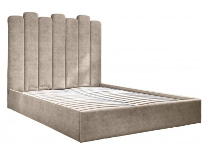 Béžová sametová dvoulůžková postel Miuform Dreamy Aurora 160 x 200