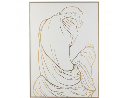Bílo zlatý obraz J-line Balancy 143 x 103 cm
