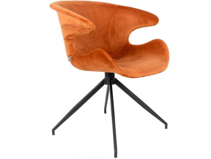Oranžová sametová jídelní židle ZUIVER MIA848x848 (1)