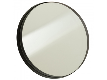 Černé kovové závěsné zrcadlo J-line Codra 40 cm