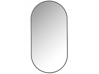 Černé oválné zrcadlo J-line Canny 100 x 50 cm