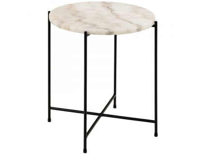 Bílý mramorový odkládací stolek Avila 42 cm