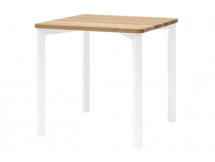 Dřevěný jídelní stůl RAGABA TRIVENTI 80 x 80 cm s bílou podnoží
