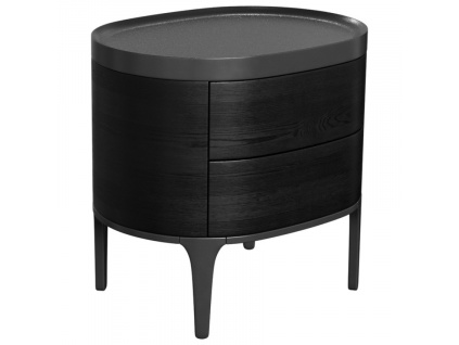 Černo-šedý dubový noční stolek Miotto Vissano 59,2 x 45 cm