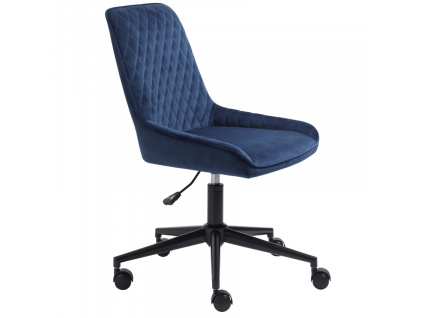 Modrá sametová konferenční židle Unique Furniture Milton