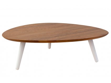 Dřevěný konferenční stolek RAGABA CONTRAST PICK 103 x 97 cm s bílou podnoží
