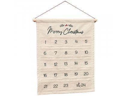 Béžový bavlněný adventní kalendář Kave Home Uarda 65 x 56 cm