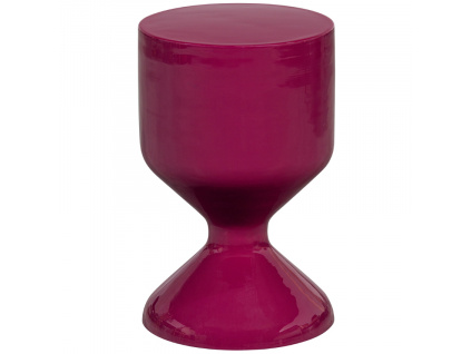 Malinově růžový kovový odkládací stolek Ryhen