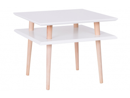 Bílý lakovaný konferenční stolek RAGABA SQUARE 55 x 55 cm