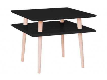 Černý lakovaný konferenční stolek RAGABA SQUARE 55 x 55 cm