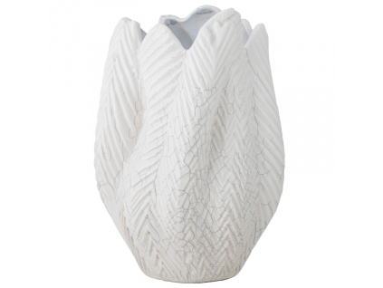 Bílá kameninová váza Bloomingville Besa 17 cm