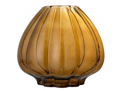 Hnědá skleněná váza Bloomingville Lezanne 25 cm