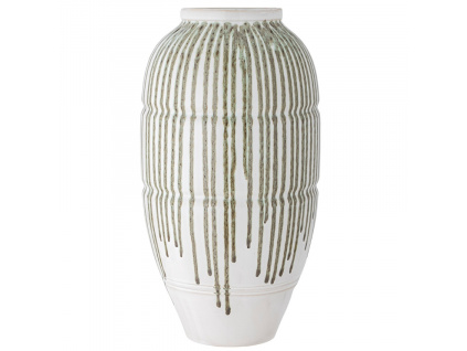 Bílo-zelená kameninová váza Bloomingville Scarlet 25,5 cm