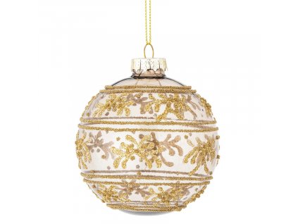 Zlatá skleněná vánoční ozdoba Bloomingville Ciana 8 cm