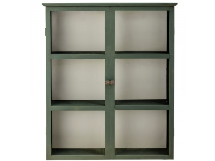 Zelená dřevěná vitrína Bloomingville Tone 100 x 85 cm