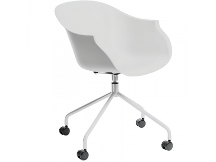 Bílá plastová kancelářská židle Roundy