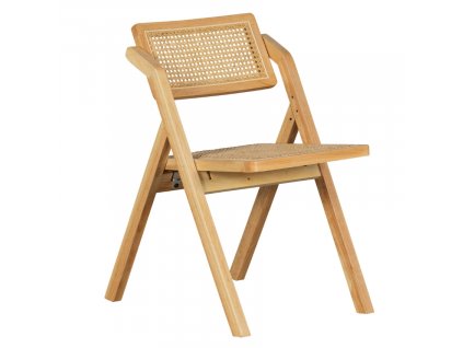 Dřevěná zahradní židle Kaden s ratanovým výpletem