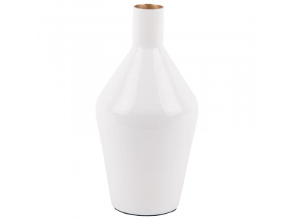 Bílá kovová váza Conelo 22 cm