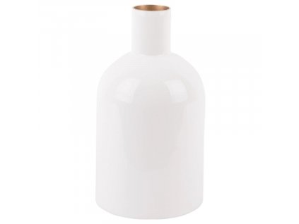 Bílá kovová váza Strafalo 21 cm
