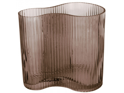 Tmavě hnědá skleněná váza Lilia 18 cm