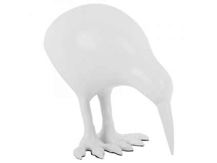 Bílá kovová soška Kiwi 15,5 cm