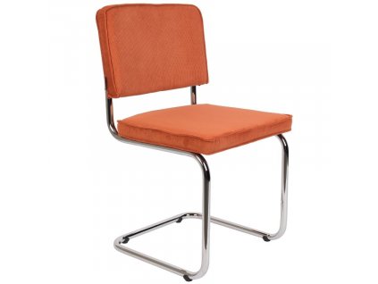 Oranžová manšestrová jídelní židle ZUIVER RIDGE RIB s lesklým rámem848x848 (25)