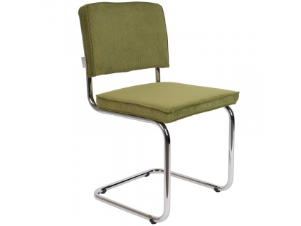 Zelená manšestrová jídelní židle ZUIVER RIDGE RIB s lesklým rámem848x848 (2)