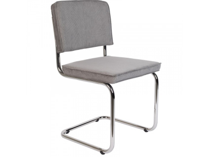 Světle šedá manšestrová jídelní židle ZUIVER RIDGE RIB s lesklým rámem848x848 (32)
