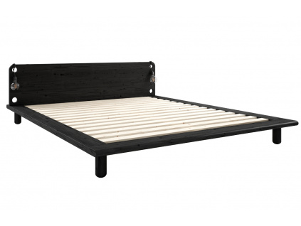 Černá dřevěná dvoulůžková postel Karup Design Peek 160 x 200 cm