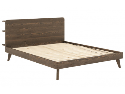 Hnědá dřevěná dvoulůžková postel Karup Design Retreat 160 x 200 cm