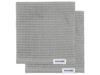 Sada dvou bavlněných šedých utěrek Meraki Pumila 30 x 30 cm