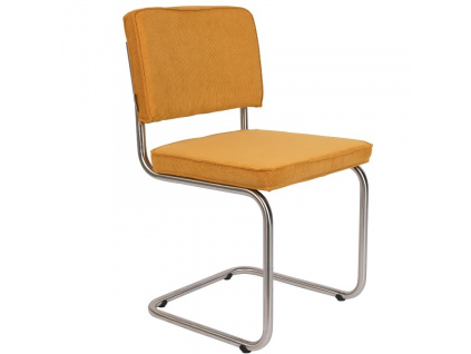 Žlutá manšestrová jídelní židle ZUIVER RIDGE RIB s matným rámem848x848 (4)