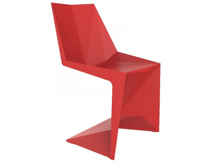 Červená plastová dětská jídelní židle VOXEL MINI