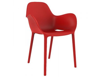 Červená plastová jídelní židle SABINAS