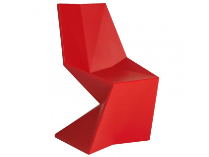 Červená plastová jídelní židle VERTEX