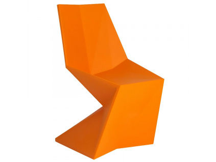 Oranžová plastová jídelní židle VERTEX