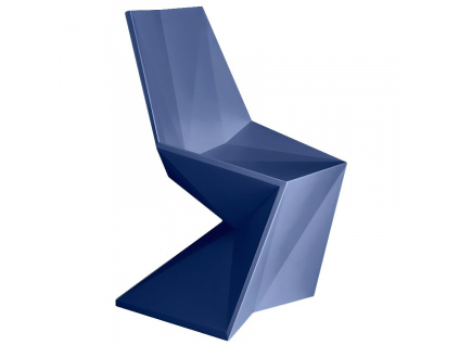 Modrá plastová jídelní židle VERTEX