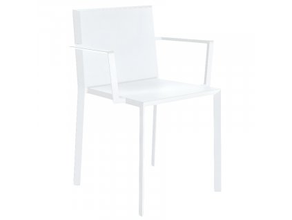Bílá plastová jídelní židle QUARTZ s područkami