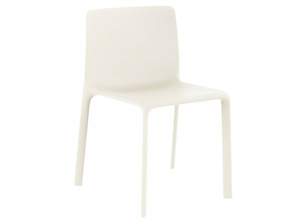 Bílá plastová jídelní židle KES