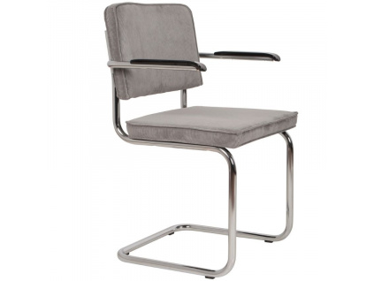 Světle šedá manšestrová jídelní židle ZUIVER RIDGE RIB s područkami848x848 (34)