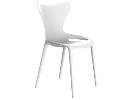 Bílá plastová jídelní židle LOVE
