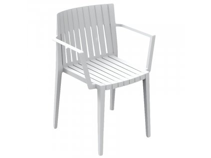 Bílá plastová zahradní židle SPRITZ s područkami