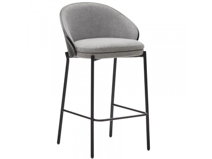 Šedá látková barová židle Kave Home Eamy II. 65 cm