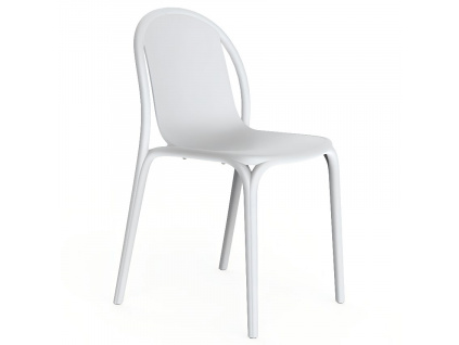 Bílá plastová jídelní židle BROOKLYN