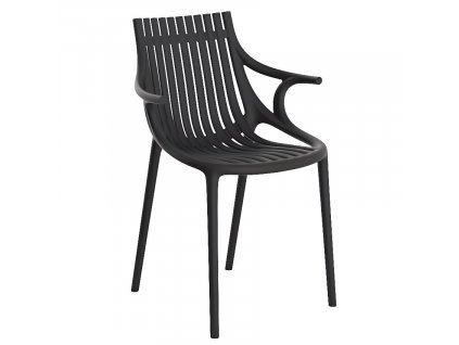 Černá plastová zahradní židle IBIZA s područkami