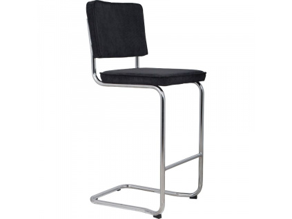 Černá manšestrová barová židle ZUIVER RIDGE KINK RIB 75 cm848x848