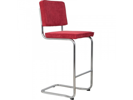Červená manšestrová barová židle ZUIVER RIDGE KINK RIB 75 cm848x848 (7)