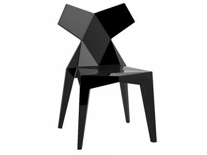Černá plastová jídelní židle KIMONO