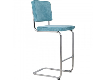 Modrá manšestrová barová židle ZUIVER RIDGE KINK RIB 75 cm848x848 (14)